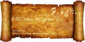 Földes Ágnes névjegykártya