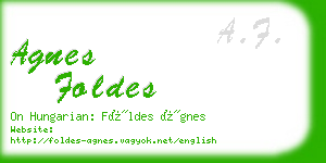 agnes foldes business card